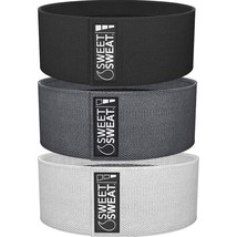 Sweet Sweat Hip Bands With 3 Levels Of Resistance | Non-Slip Fabric Booty Bands  - £29.09 GBP