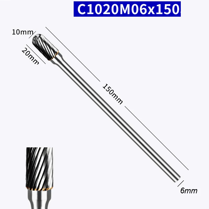 150mm Extra Long Shank 6x10m Single Double Tungsten Carbide Burr Die Grinder Asi - £165.64 GBP