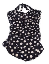 Jantzen One Piece Polka Dot Bathing Suit Size 16 Halter Neck Modest Blac... - £11.94 GBP