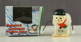 Vintage Toy MECHANICAL TUMBLING SNOWMAN SKIER Hard Plastic George Borgfeldt - $18.54