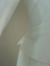 White Suit Jacket Women Custom Plus Size Asymmetrical Collar Jacket image 9