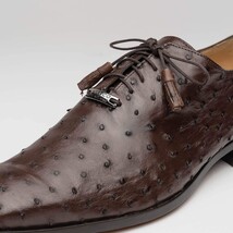 Criss Genuine Ostrich Quill Dress Shoes Oxford Brown image 4