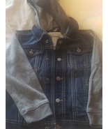 Toughskins Denim Jacket Fleece Sleeves Collared Hooded Size 4T - $20.00