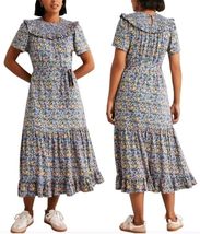 BODEN Floral Smocked Yoke Jersey Midi Dress Sz 10 Cottagecore Prairie Mo... - $44.55