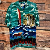 Thumbs Up Hawaiian Aloha Rayon Short Sleeve Shirt Surfer Tropical Paradi... - $13.99