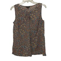 Tommy Bahama Floral Paisley Sleeveless Top Womens Size Medium Cotton Multicolor - £11.06 GBP