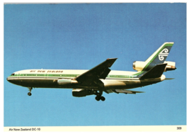 Air New Zealand DC 10 Airplane Postcard - $9.89