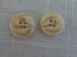 Ivory 2 Toned Marbled 4 Hole Vintage Buttons (#3790) - $8.99