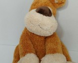 Nursery Rhyme brown tan cream plush puppy dog baby toy Belk big nose sit... - $9.89
