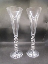 Crystal D&#39;Arques France crystal pair champagne glasses millennium 6oz - £50.60 GBP