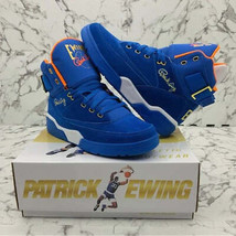 Men’s Patrick Ewing Athletics 33 Hi Og Royal Suede | White | Orange Sneakers Nwt - £156.53 GBP