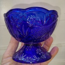 Russ Vogelsong Summit art glass childs mini cobalt blue punch set 4 cups - $38.00
