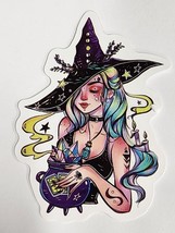 Multicolor Witch Looking Woman with Pot Super Cool Sticker Decal Embelli... - $2.30