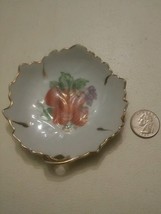 015 Vintage Mini Dish Fruit Design Japan Made Wreath Clover Makers Mark ... - $7.99