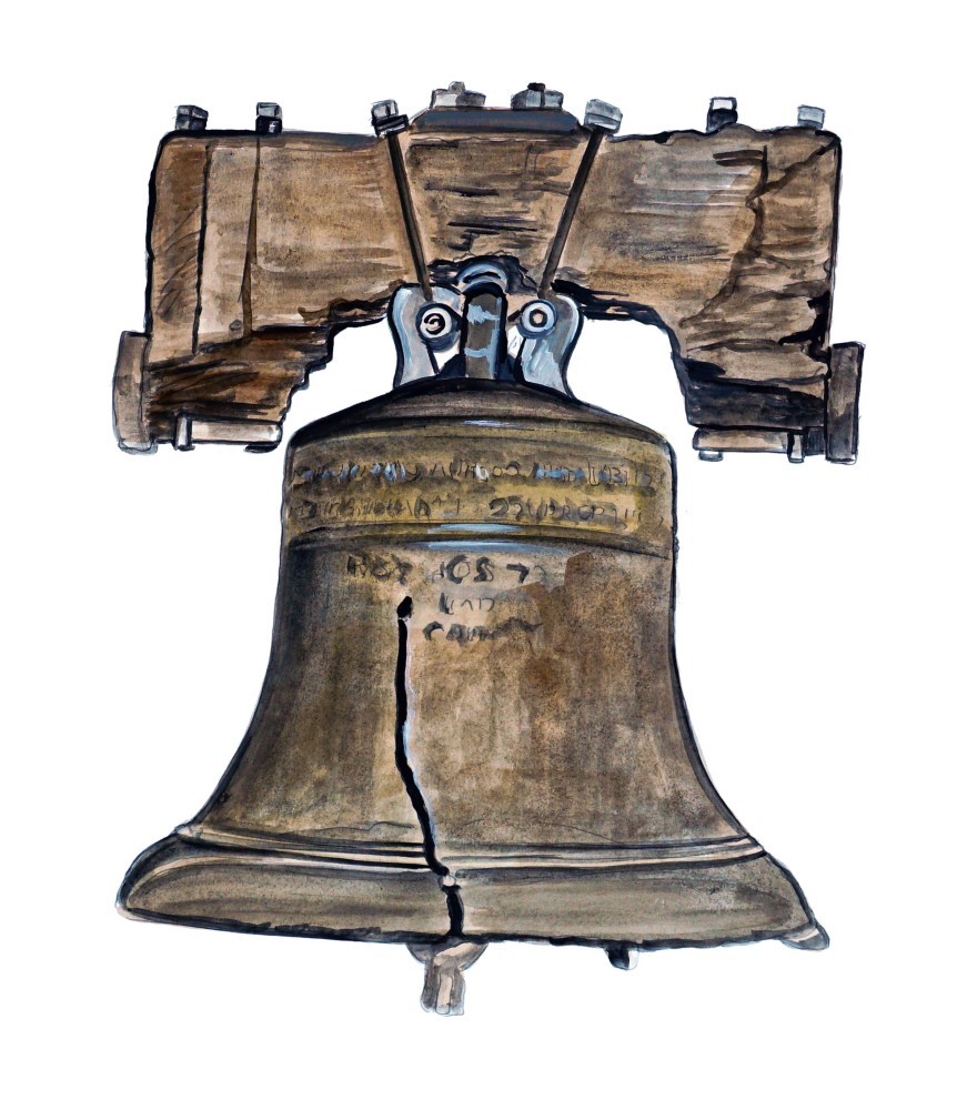 Decal Vinyl Sticker Liberty Bell - Printed Vinyl Decal Made in USA - $6.95+