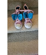 Girls&#39; Nickelodeon JoJo Siwa Pink High Top Sneakers Shoes Size 1 Teal Bow - $13.99