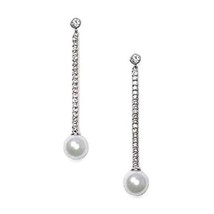 Kate Spade Precious Pearls Linear Stud Earrings Clear Silver - $32.66