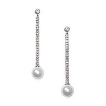 Kate Spade Precious Pearls Linear Stud Earrings Clear Silver - £26.07 GBP