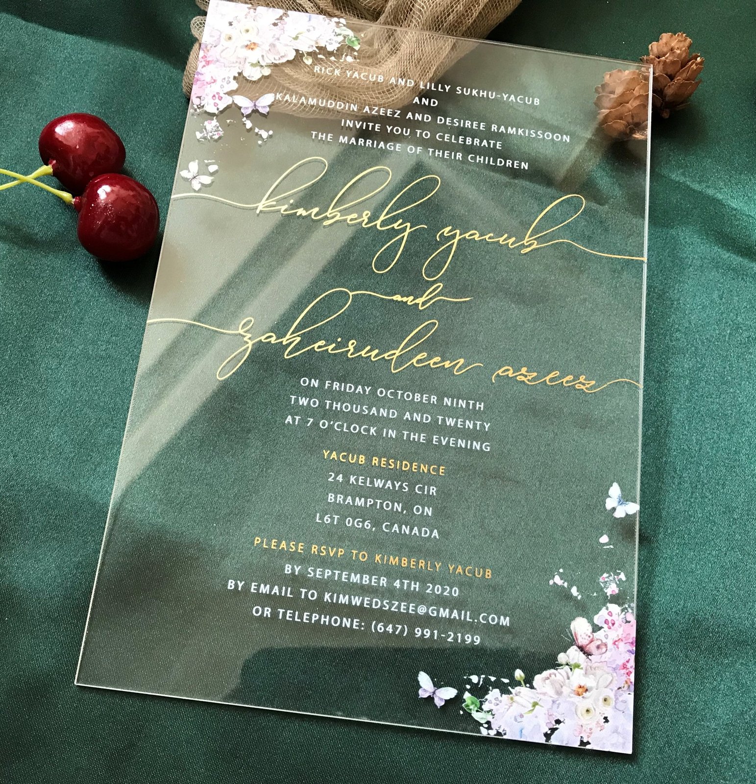 10pcs Acrylic Wedding Invitation, Acrylic Invitation, gold Ink Acrylic I... - $6.50+