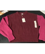 Women&#39;s Crewneck Pullover Sweater - A New Day Burgundy Size XS New W Tags - $150.60 MXN
