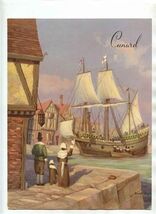 Cunard Line RMS Queen Mary Luncheon Menu 1958 Mayflower at Plymouth Cover - $14.85