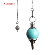 Chain Amethyst Turquoise Black Onyx Circular Cone Amulet Crystal Natural Stone R - £8.27 GBP+