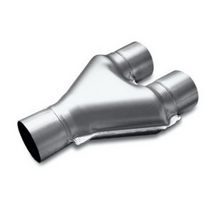 Exhaust Stamped Y Pipe 3.00&quot; Diameter Single Inlet to 2.25&quot; Diameter Dual Outlet - £29.57 GBP