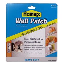 Homax Drywall Galvanized Heavy-Duty Self Adhesive Wall Patch, 4” x 4” - $4.95