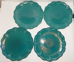 Pioneer Woman Farmhouse Lace Teal Dinner Plates Set of 4 - £36.98 GBP