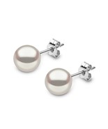 THE PEARL SOURCE White Japanese AAA Quality Earrings 14K white Gold-6-7cm - $138.23 CAD