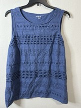 Kim Rogers Women’s Blue Knit Cotton Blouse Tank Top Shirt Size 2XL - $24.74