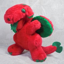 Vintage CE Esmeralda CE Cardiff Red Green Dragon 12&quot; Plush Stuffed Animal - $16.78