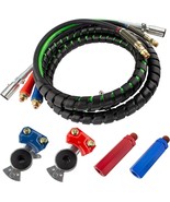 15ft 3 in 1 ABS &amp; Air Line Hose Wrap 7 Way Electrical Rubber Cable For Semi - $5,524.88 MXN