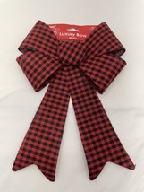Flomo Christmas  Red and Black Buffalo Check PVC Bows, 9”x15” Lot Of 8 - $11.83