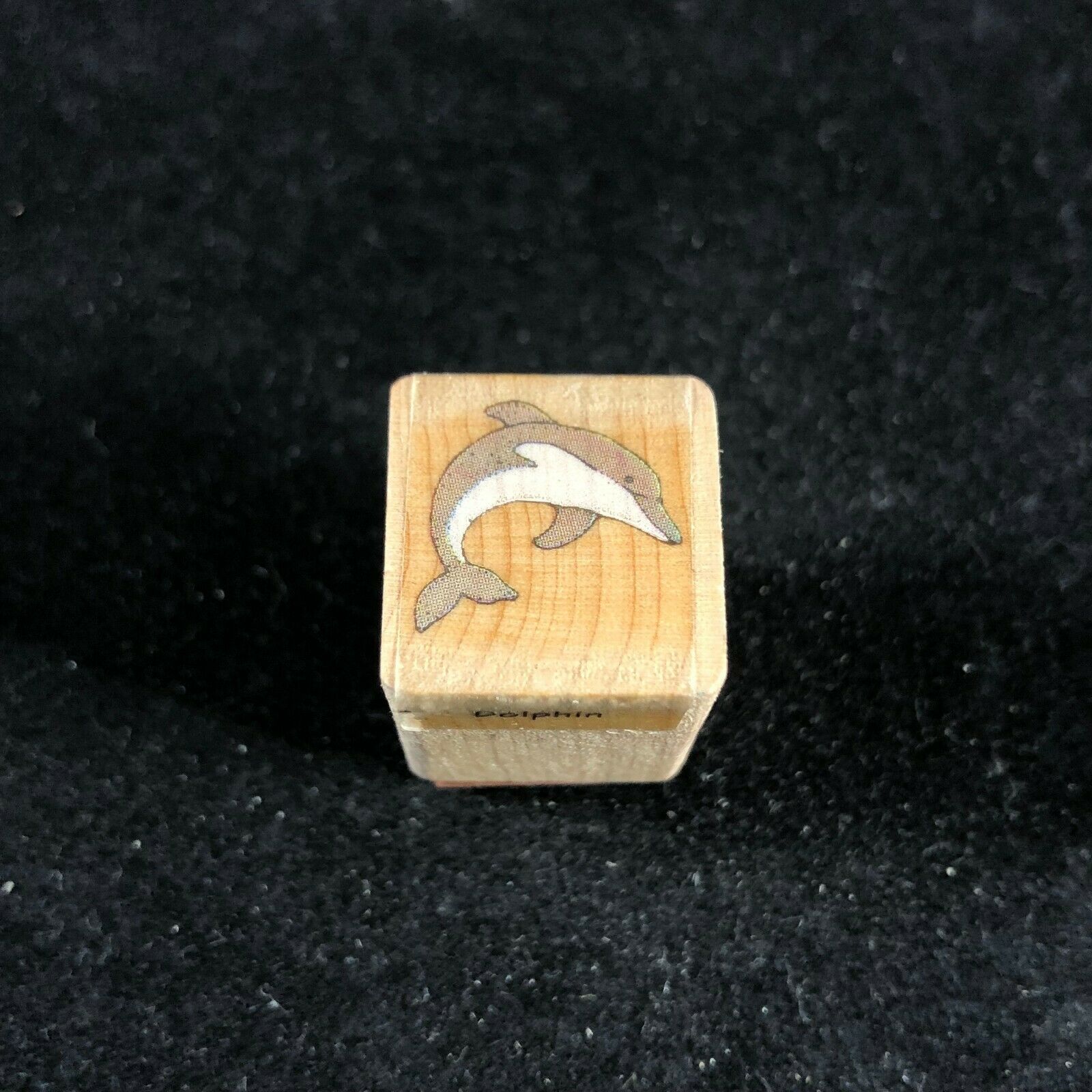 Primary image for Small Mini DOLPHIN Woodblock Rubber Stamp by Hero Arts 0.75" Square