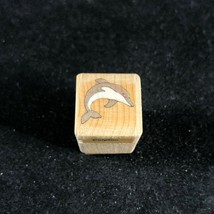 Small Mini DOLPHIN Woodblock Rubber Stamp by Hero Arts 0.75" Square - $4.75