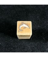 Small Mini DOLPHIN Woodblock Rubber Stamp by Hero Arts 0.75&quot; Square - £3.72 GBP