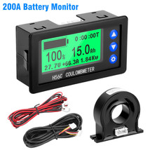 200A Battery Monitor Hall Sensor DC 9-100v Voltmeter Ammeter for Golf Ca... - £41.57 GBP