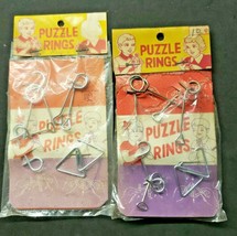 Vintage 1960&#39;s Dime Store Toy Puzzle Rings Japan Lot of 2 NOS - $14.99