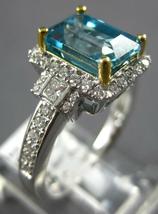 2.50Ct Emerald Cut Simulated London Blue Topaz Ring Gold Plated 925 Silver - £82.89 GBP