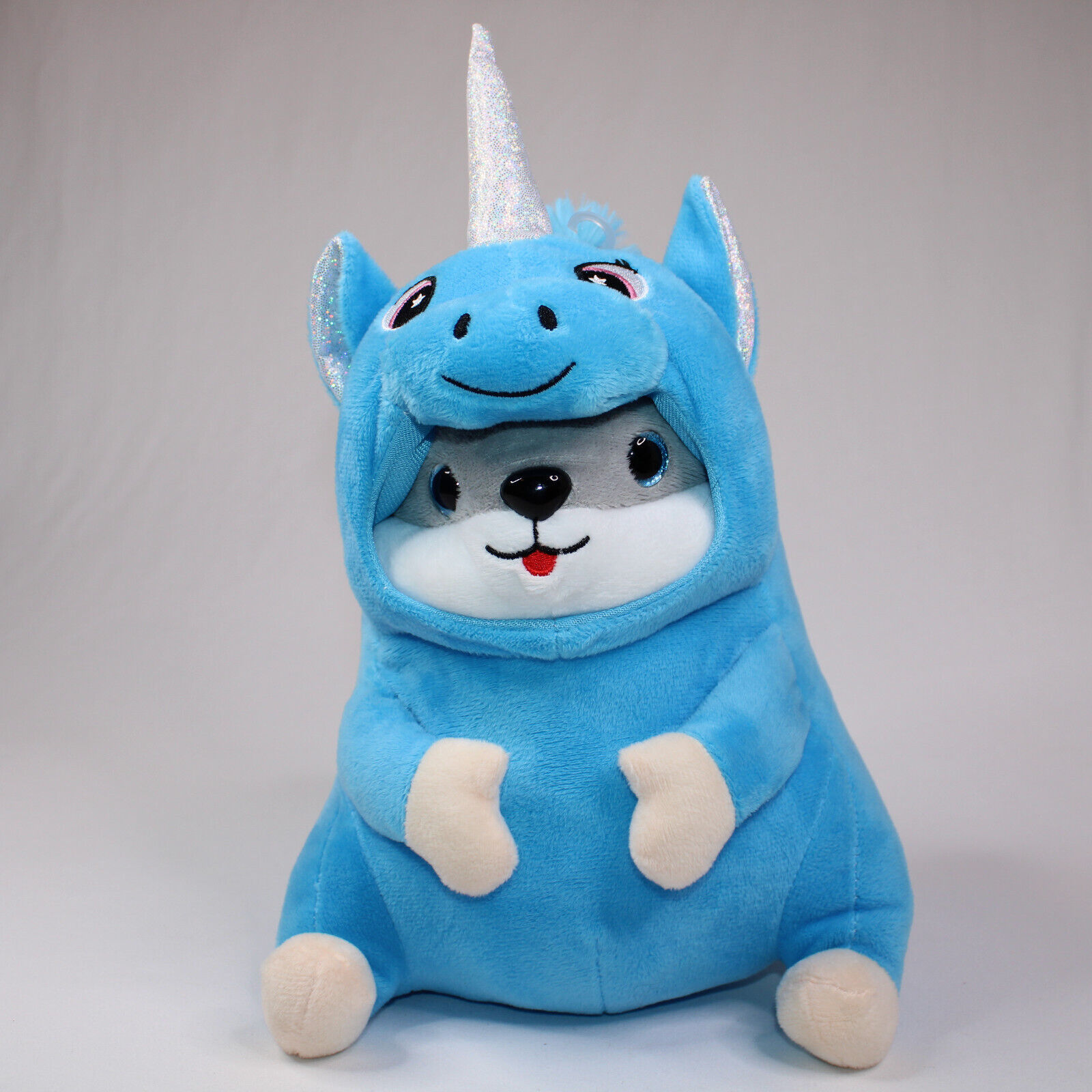 HAMSTER Dressed As UNICORN 10&quot; PLUSH Blue Stuffed Animal Toy Nanco VG Co... - $10.94