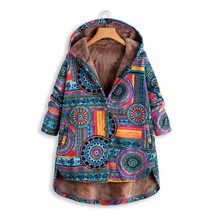 2021 Women  Printed Hooded Pockets Soft Plus Size Fashion Long Loose Casual Jack - £173.69 GBP