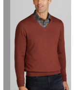 Jos. A. Bank Tailored Fit Merino Wool V-Neck Sweater -Big 3X colour:Rust - $37.39