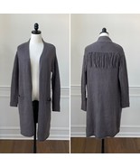 NWT Velvet by Graham and Spencer Mocha Fringe Long Cardigan M - €46,34 EUR