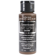 Americana Multi-Surface Satin Acrylic Paint 2oz-Coffee Bean - £5.48 GBP