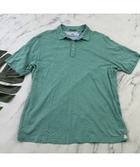 Tommy Bahama Mens Polo Shirt Size L Light Teal Blue Short Sleeve Solid - $33.83 CAD