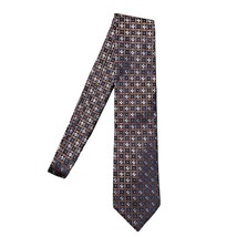 IKE BEHAR 100% Silk Tie Jacquard Weave Hand Tailored Floral Blue Brown -... - £25.12 GBP