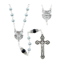 Groom Men&#39;s Wedding Rosary Two Shall Become One 2 Rings Centerpiece Blac... - $19.99