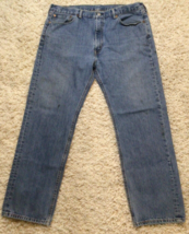 Levis 505 Regular Fit Jeans Mens 40x32 Blue Denim Stained Jeans Pants 916A - £15.37 GBP
