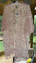 Anne Klein Sheer Embroidered Apple Blossom Appliqués Sheath Blouse Cover Up NWT - £46.85 GBP